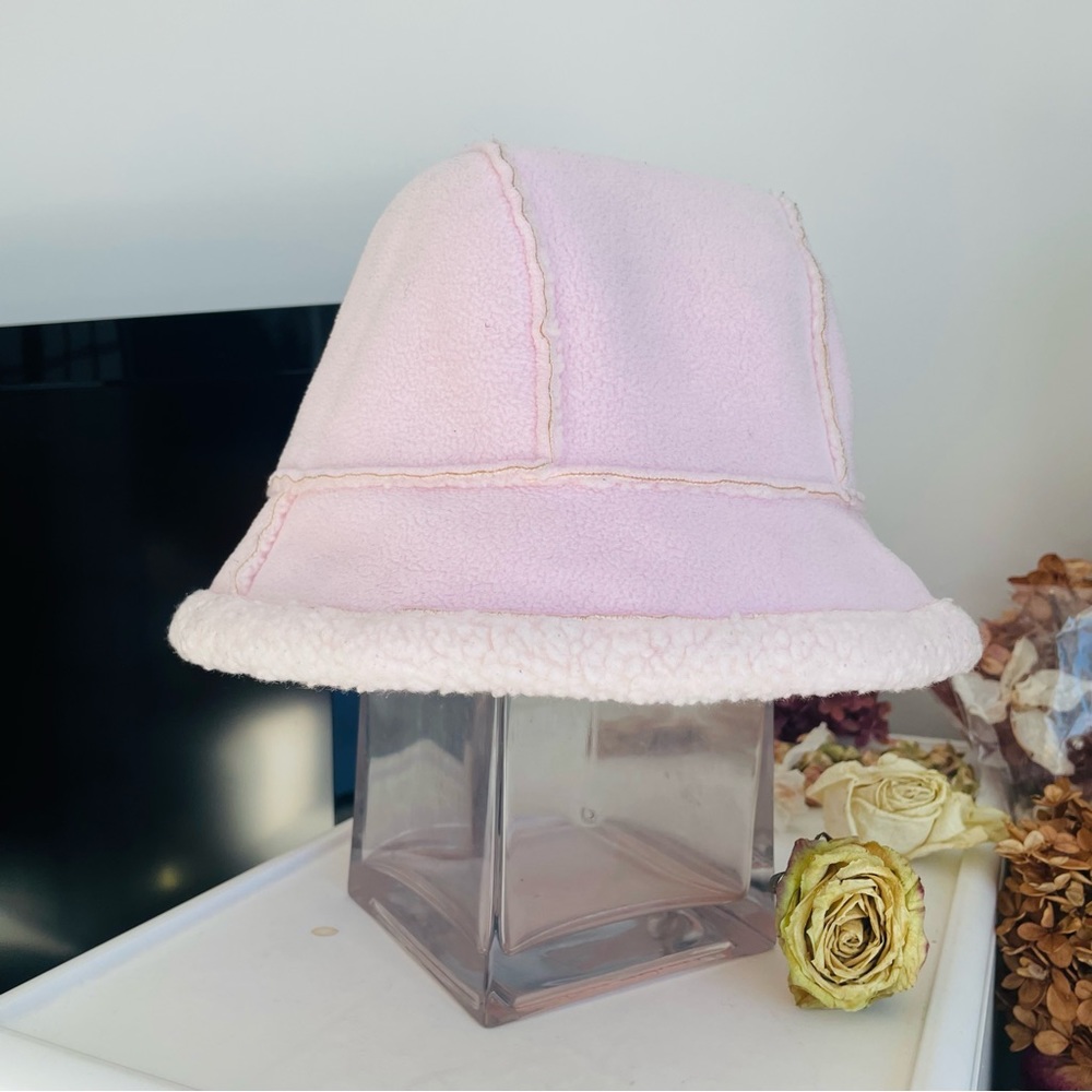 Land’s End Blush Vegan Suede Sheep Skin Collapsible Bucket Hat